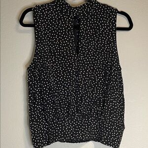 Frame Silk Black and White Polka Dot Sleeveless Top